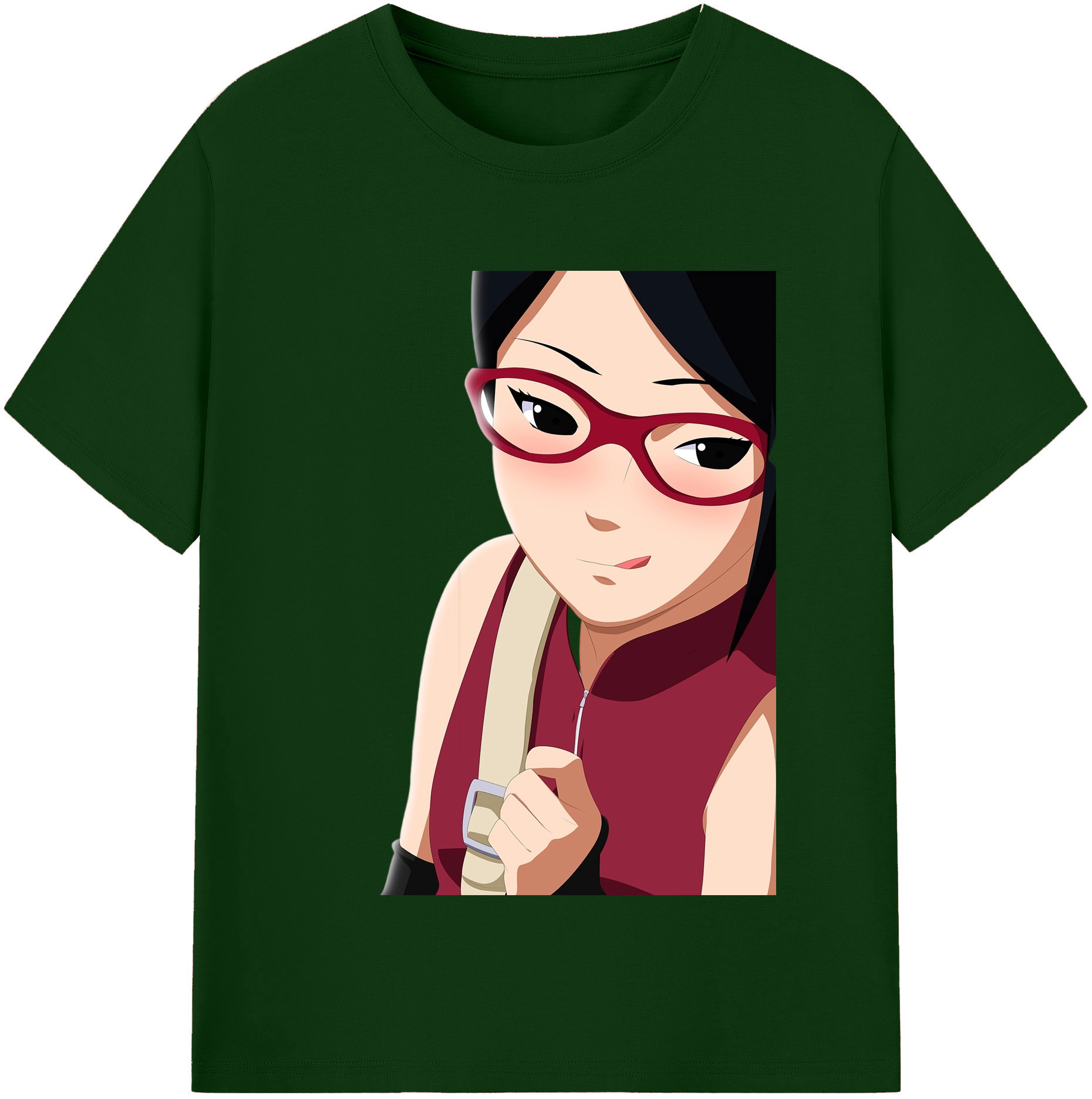 （画像用） NARUTO -ナルト- うちは サラダ Uchiha Sarada 綿100％半袖Tシャツ（フロントプリント）